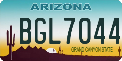 AZ license plate BGL7044