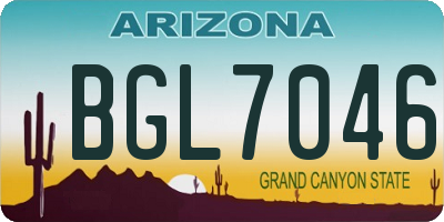 AZ license plate BGL7046