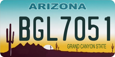 AZ license plate BGL7051