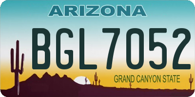 AZ license plate BGL7052