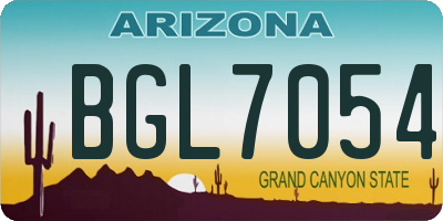 AZ license plate BGL7054