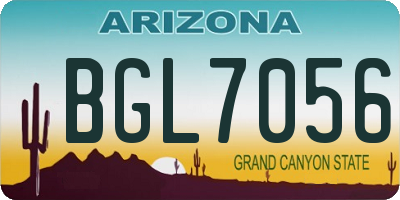AZ license plate BGL7056