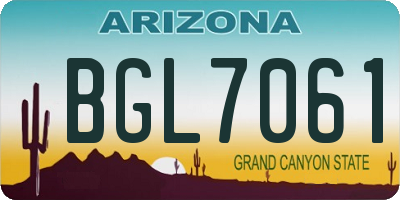 AZ license plate BGL7061