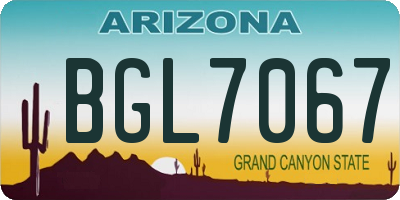 AZ license plate BGL7067