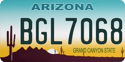 AZ license plate BGL7068