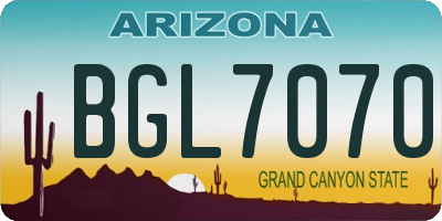 AZ license plate BGL7070