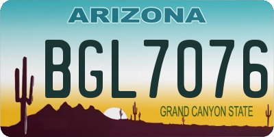 AZ license plate BGL7076