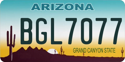 AZ license plate BGL7077