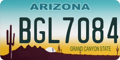 AZ license plate BGL7084