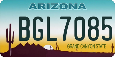 AZ license plate BGL7085