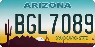 AZ license plate BGL7089
