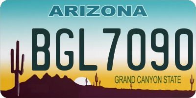 AZ license plate BGL7090
