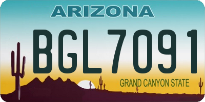 AZ license plate BGL7091