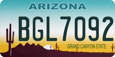 AZ license plate BGL7092
