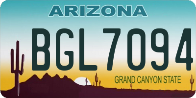 AZ license plate BGL7094