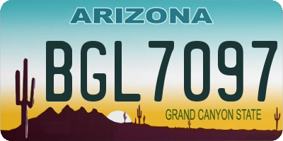 AZ license plate BGL7097