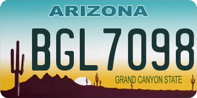 AZ license plate BGL7098