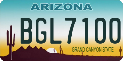 AZ license plate BGL7100