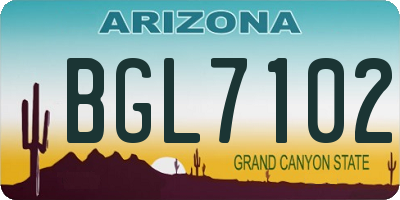 AZ license plate BGL7102