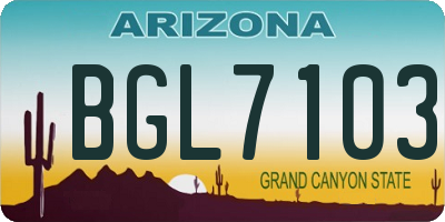 AZ license plate BGL7103