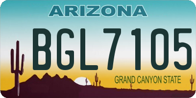 AZ license plate BGL7105