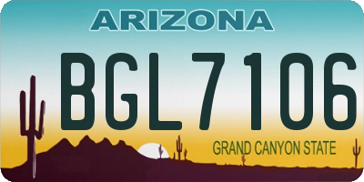 AZ license plate BGL7106
