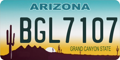 AZ license plate BGL7107