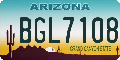 AZ license plate BGL7108