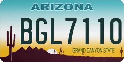 AZ license plate BGL7110