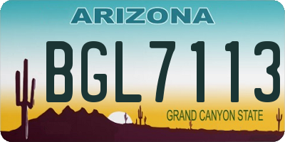 AZ license plate BGL7113