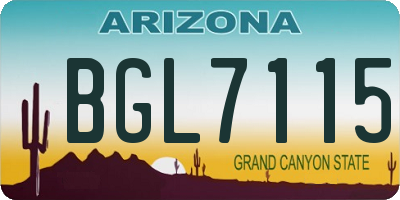 AZ license plate BGL7115