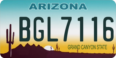 AZ license plate BGL7116