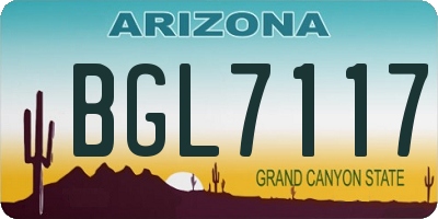 AZ license plate BGL7117
