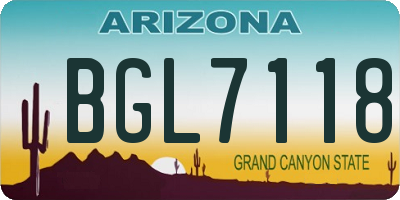 AZ license plate BGL7118