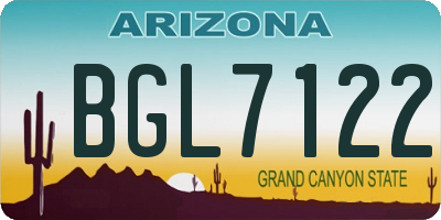 AZ license plate BGL7122