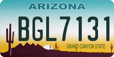 AZ license plate BGL7131