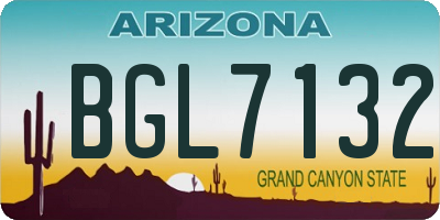 AZ license plate BGL7132