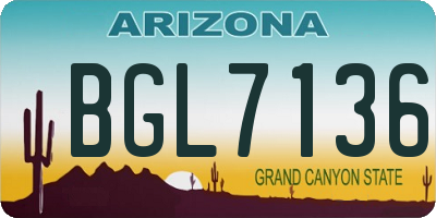 AZ license plate BGL7136