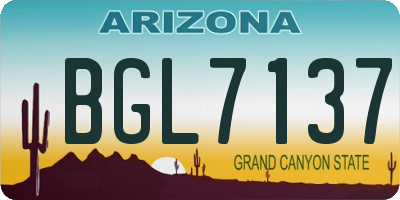 AZ license plate BGL7137