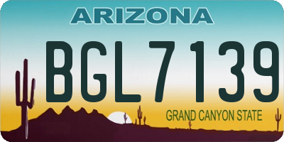 AZ license plate BGL7139