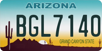 AZ license plate BGL7140