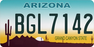 AZ license plate BGL7142