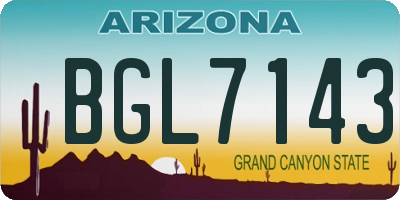 AZ license plate BGL7143