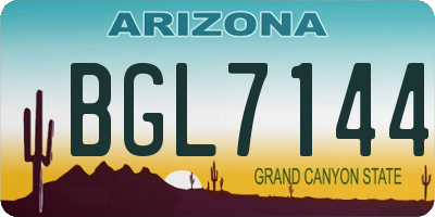 AZ license plate BGL7144
