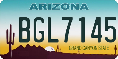 AZ license plate BGL7145