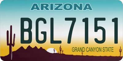 AZ license plate BGL7151