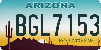 AZ license plate BGL7153