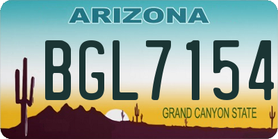 AZ license plate BGL7154
