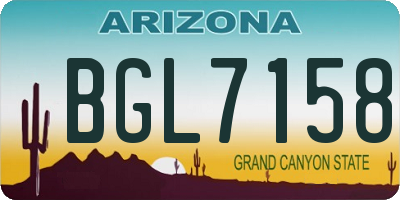 AZ license plate BGL7158