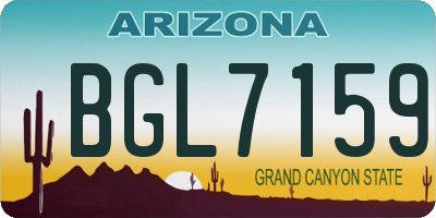 AZ license plate BGL7159
